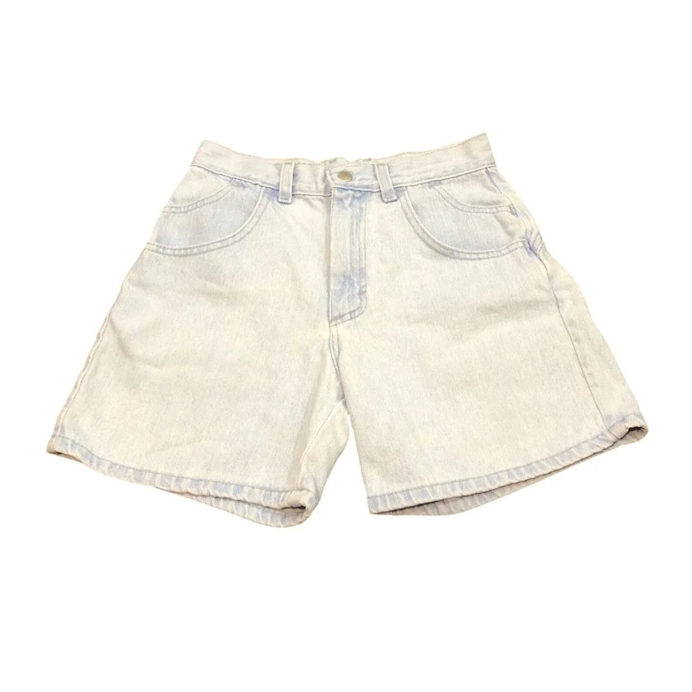 Vintage 90s Lee Denim Shorts‎ Womens 14 REG Light Wash High Waisted Made in USA